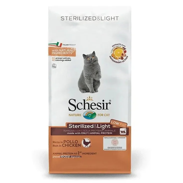 SCHESIR CAT STERILIZZATO LIGHIT RICCO IN  POLLO KG 10.