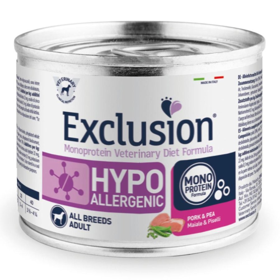 EXCLUSION ADULT HYPOALLERGENIC  CON MAIALE E PISELLI 200 GR