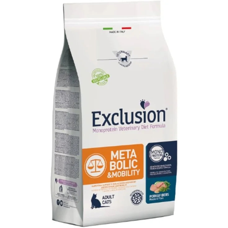 EXCLUSION ADULT CAT METABOLIC&MOBILITY CON MAIALE E FIBRE 1,5 KG