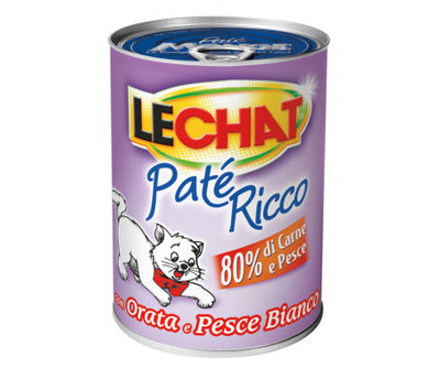 MONGE  LE CHAT PATE' CON ORATA E PESCE BIANCO 400 GR.