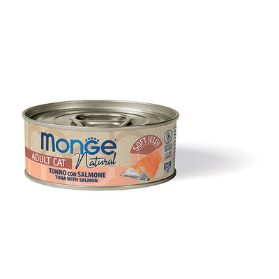 MONGE  NATURAL  TONNO CON SALMONE IN JELLY 80 GR.