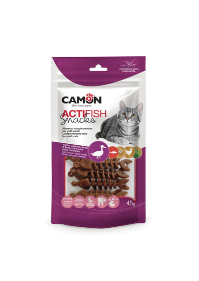 CAMON ACTIFISH SNACHS TONNO LIEVITO DI BIRRA POLLO ERBA GATTO E ROSMARINO,
