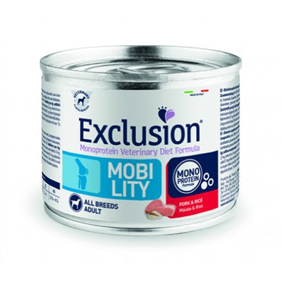 EXCLUSION MOBILITY ALL BREEDS ADULT CON MAIALE E RISO 200 GR.
