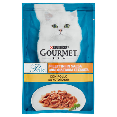 PURINA GOURMET BUSTINA PERLE FILETTINI IN SALSA CON POLLO 85 GR