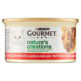 GOURMET PURINA  NATURE'S CREATIONS  CON MANZO 85 GR