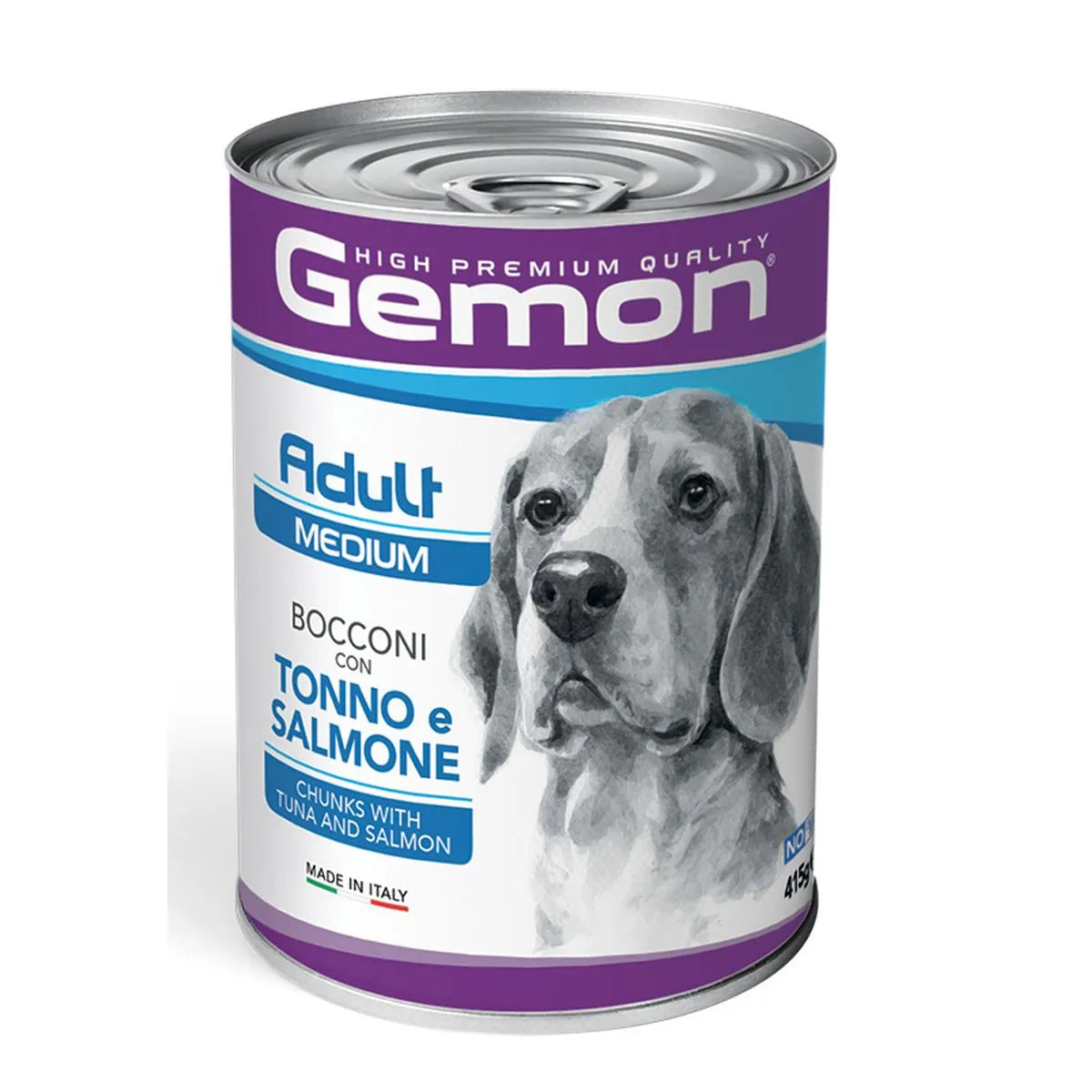 GEMON  BOCCONI ADULT MEDIUM CON TONNO E SALMONE GR 415