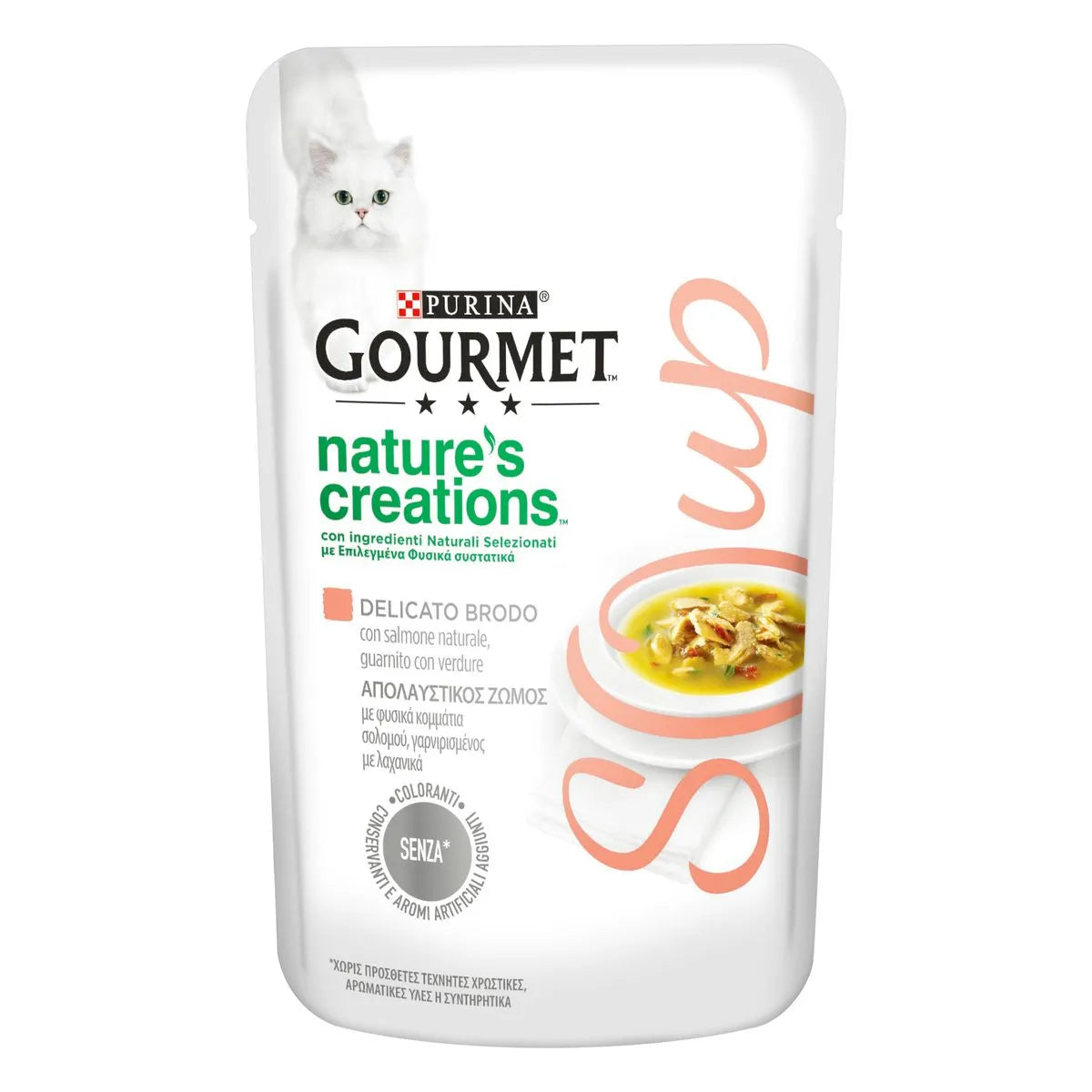 PURINA GOURMET SOUP BUSTINE  CON SALMONE E VERDURE 40 GR.