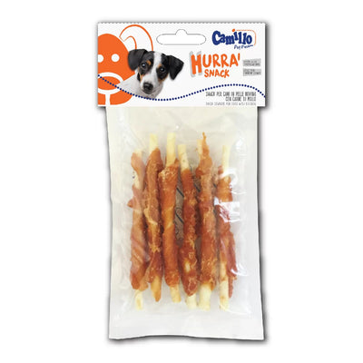 HURRA' OSSO NATURAL SNACK PER CANI IN PELLE DI BOVINA 3 PZ 90 GR