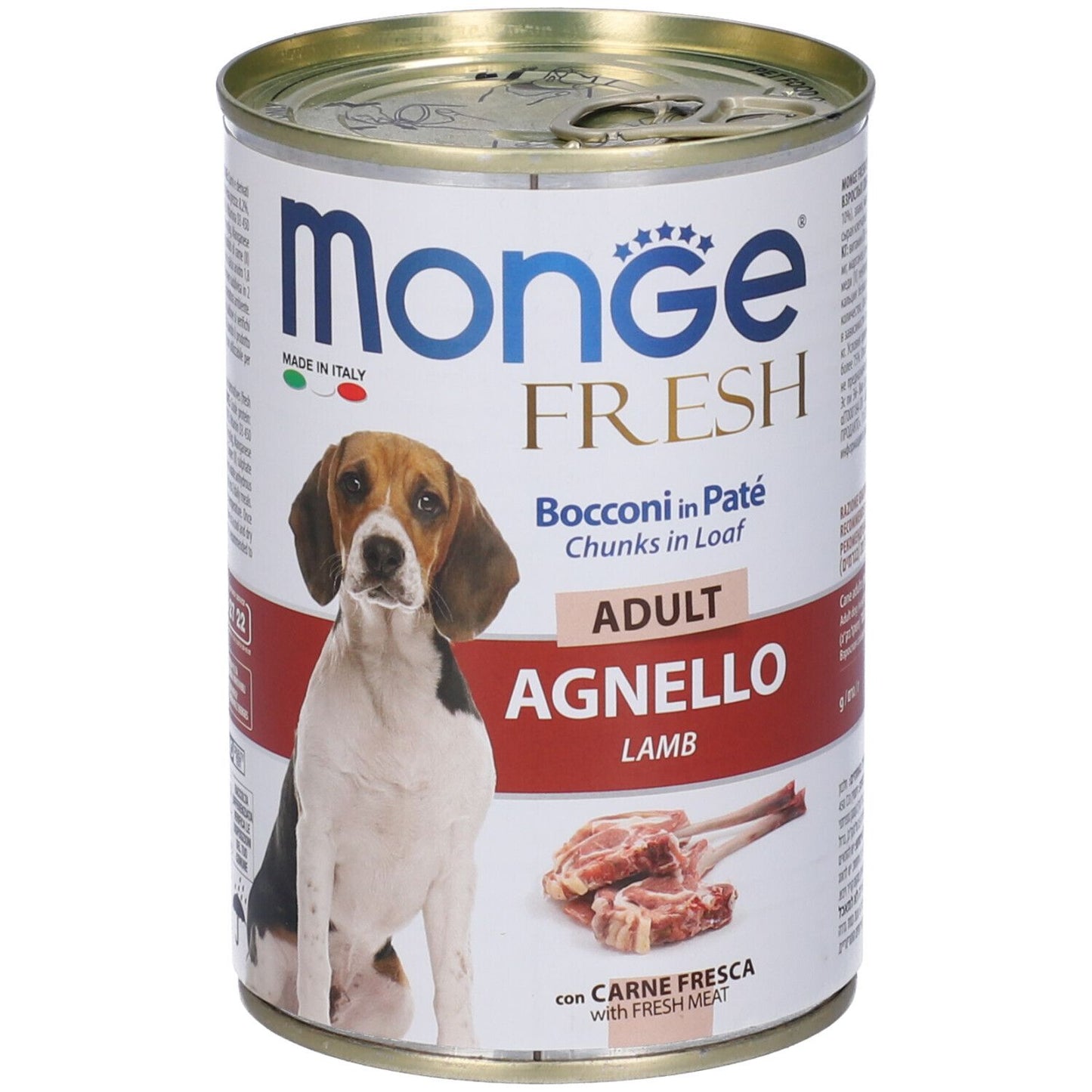 MONGE FRESH  BOCCONI IN PATE' AGNELLO 400 GR.
