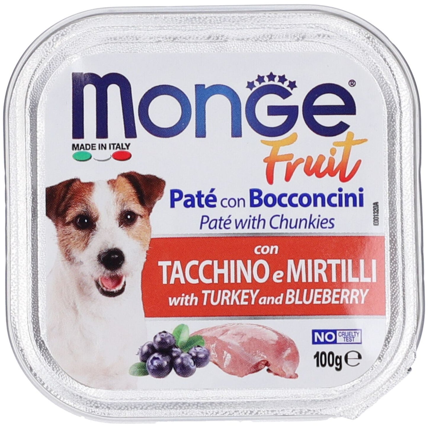MONGE FRUIT CON TACCHINO E MIRTILLO 100 GR.