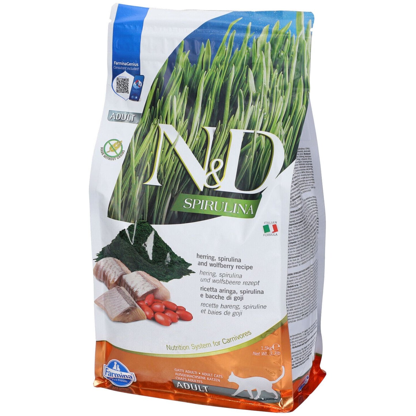 FARMINA N&D ADULT CON SPIRULINA E ARINGA 1,5 KG