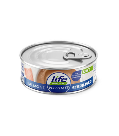 LIFE NATURAL CAT VELLUTATE STERILIZZATO CON SALMONE 70 GR