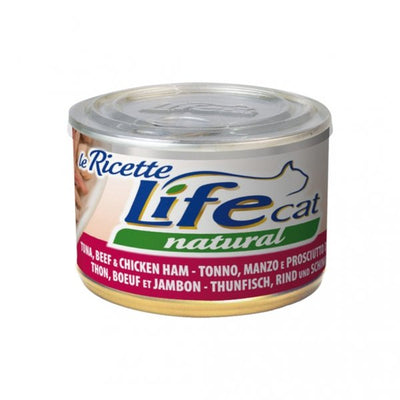 LIFE CAT LE  RICETTE TONNO CON MANZO E PROSCIUTTO 150 GR