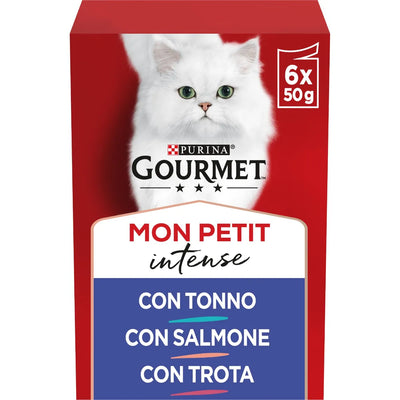 GOURMET MON PETIT CON TONNO SALMONE E TROTA 50 GR