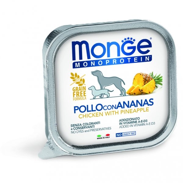 MONGE MONOPROTEICO POLLO CON ANANAS 150 GR.