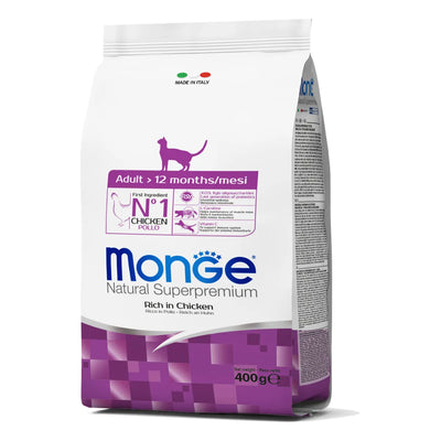 MONGE NATURAL SUPERPREMIUM GATTO ADULT CON POLLO 400 GR.
