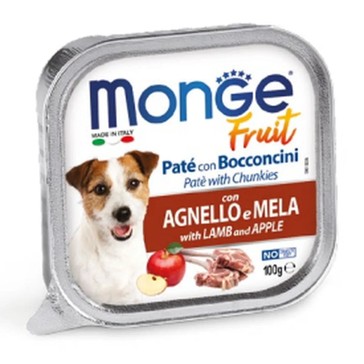 MONGE FRUIT  CON AGNELLO E MELA 100 GR.