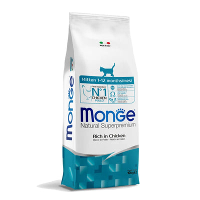 MONGE NATURAL SUPERPREMIUM  KITTEN CON POLLO 10 KG.