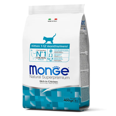 MONGE NATURAL SUPERPREMIUM KITTEN CON POLLO 400 GR.