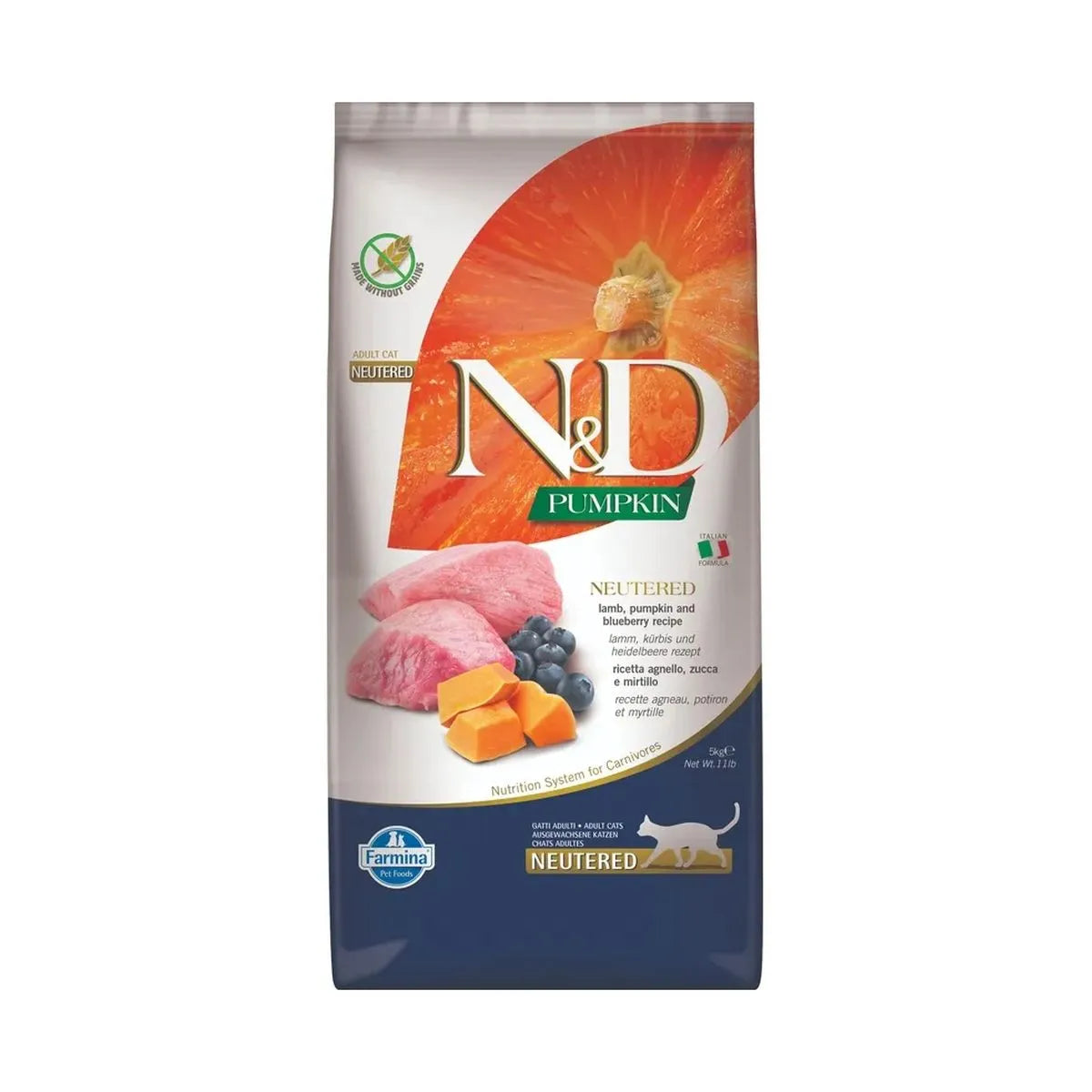 FARMINA N&D PUMPKIN ADULT NEUTERED CON AGNELLO E  MIRTILLO 1,5 KG