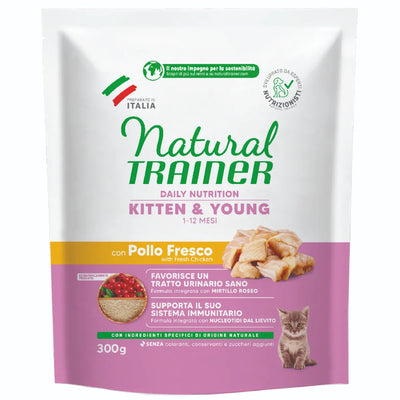 NATURAL TRAINER CAT   KITTEN&YOUNG  CON POLLO 300 GR
