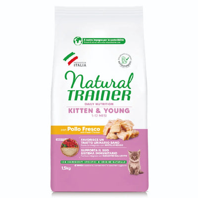 NATURAL TRAINER KITTEN&YOUNG CON POLLO 1,5 KG