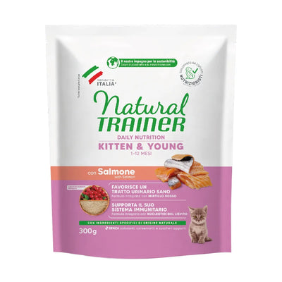 NATURAL TRAINER KITTEN&YOUNG CON SALMONE 300 GR