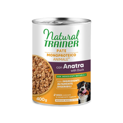 NATURAL TRAINER PATE'CON ANATRA  MONOPROTEICO MEDIUM MAX 400 GR.