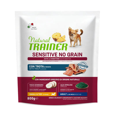 NATURAL TRAINER SMALL E TOY CON TROTA E PATATE NO GRAIN 800 GR.