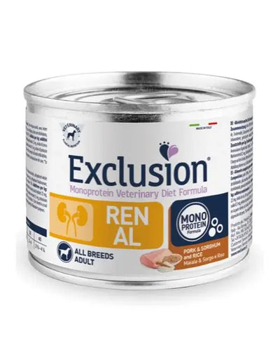 EXCLUSION RENAL ALL BREED ADULT CON MAIALE SORGO E RISO  200 GR.