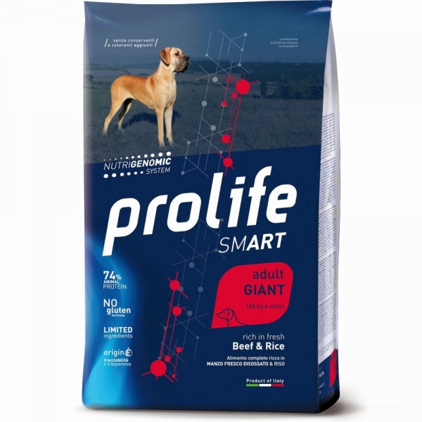 PROLIFE ADULT GIANT RICCO DI MANZO E RISO 12 KG.