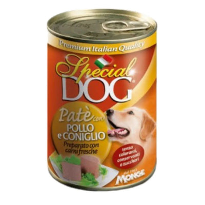 MONGE SPECIAL DOG PATE' CON POLLO E CONIGLIO  400 GR.