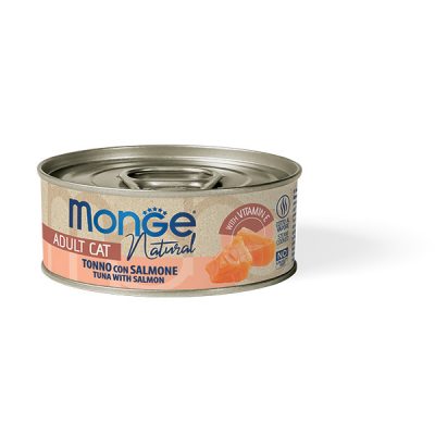MONGE NATURAL  TONNO A PINNE GIALLE CON SALMONE 80 GR.