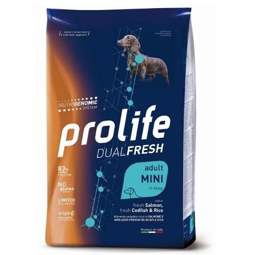 PROLIFE ADULT MINI RICCO IN SALMONE E MERLUZZO E RISO 7  KG.