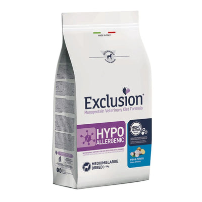 EXCLUSION  HYPOALLERGENIC MEDIUM&LARGE CON PESCE E PATATE KG 12.