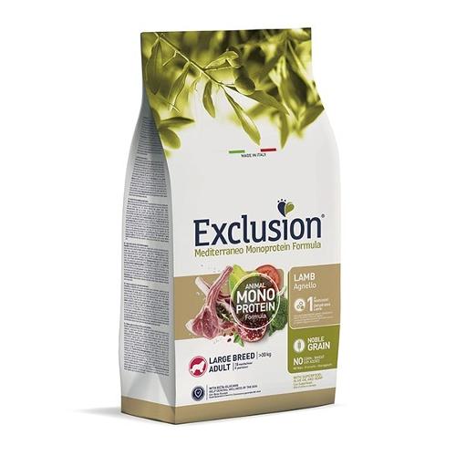EXCLUSION NOBLE GRAIN LARGE BREED ADULT CON AGNELLO 12 KG.