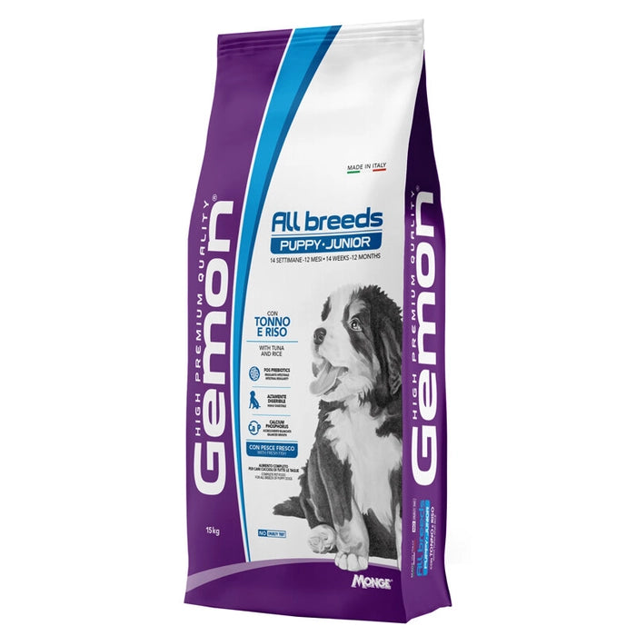 GEMON PUPPY&JUNIOR CON TONNO E RISO 15 KG