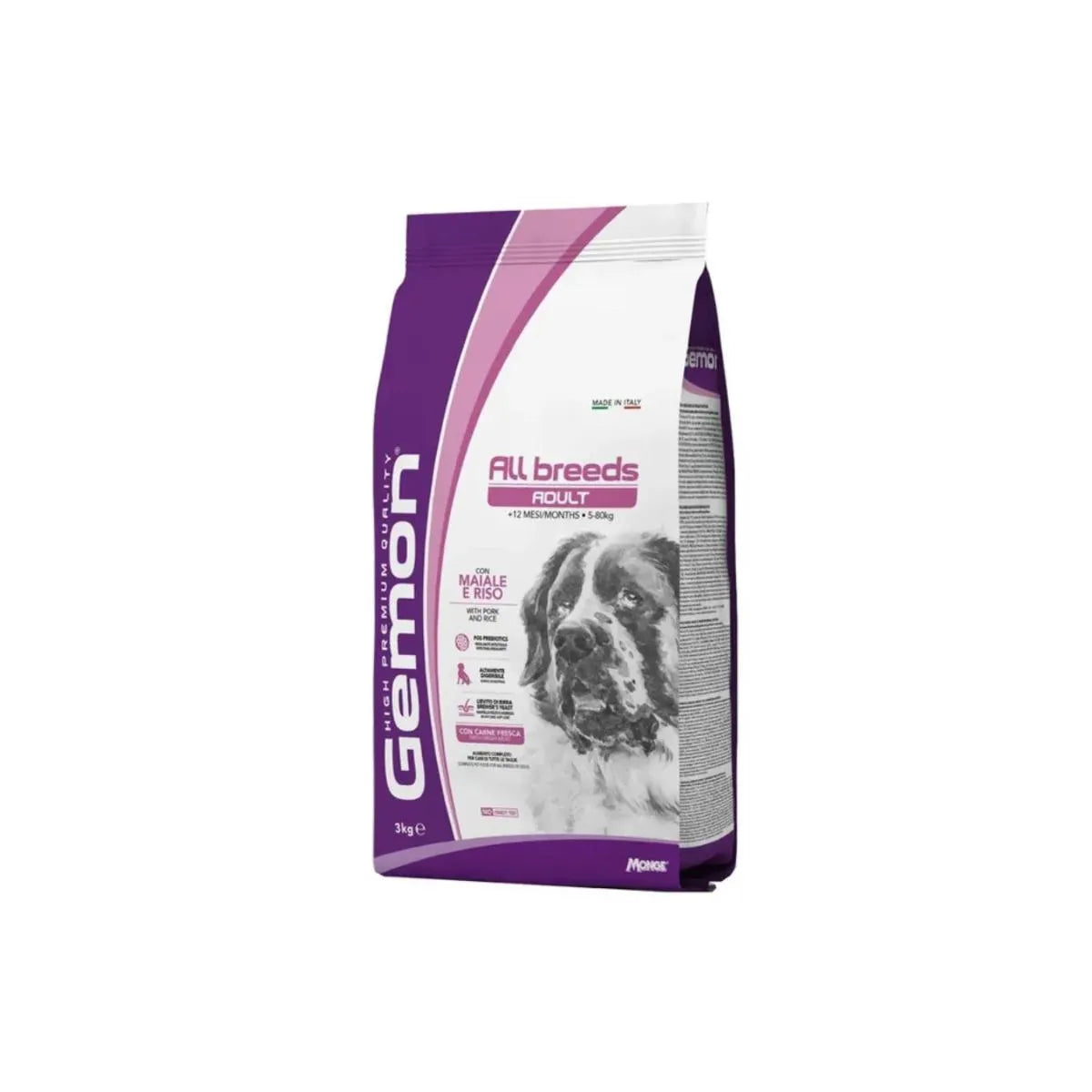 GEMON ADULT ALL BREEDS CON MAIALE E RISO 15 KG