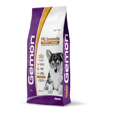 GEMON PUPPY ALL BREEDS CON  POLLO E RISO 15 KG.