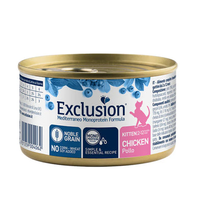 EXCLUSION GATTO MONOPROTEICO KITTEN CON POLLO 85 GR.