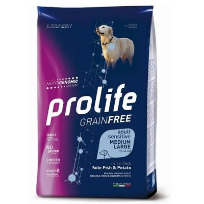 PROLIFE 2,5KG GREEN FREE ADULT MEDIUM LARGE  SOGLIOLA E PATATE 2,5 KG.