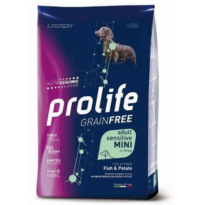 PROLIFE GRANFREE SENSITIVE ADULT  MINI  RICCO IN SALMONE E PATATE 2 KG.