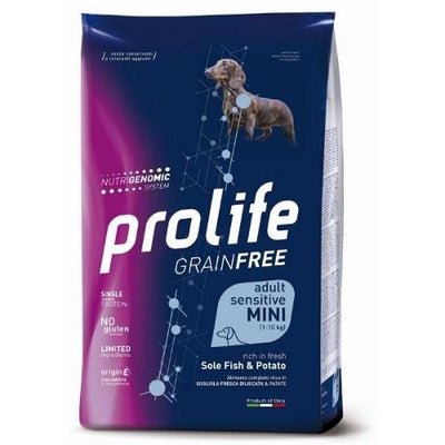 PROLIFE  GRAIN FREE ADULT MINI RICCO IN SOGLIOLA E PATATE 2 KG.