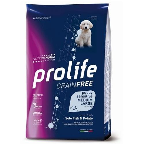 PROLIFE GRAIN FREE PUPPY MEDIUM LARGE RICCO IN SOGLIOLA E PATATE 2,5 KG.
