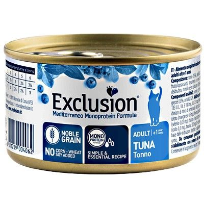EXCLUSION CAT ADULT + 1 85 GR CON TONNO