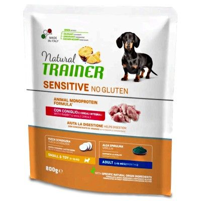 NATURAL TRAINER ADULT CON CONIGLIO E CEREALI INTEGRALI 800 GR.