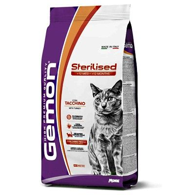 GEMON GATTO  STERILIZZATO CON TACCHINO 7 KG