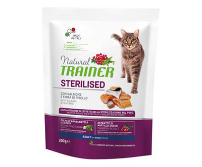 NATURAL TRAINER CAT BUSTINE STERILIZZATO  CON SALMONE 85 GR.