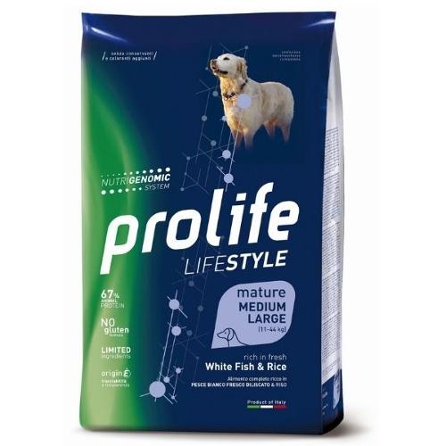 PROLIFE MATURE MEDIUM LARGE RICCO IN PESCE BIANCO E RISO 2,5 KG.