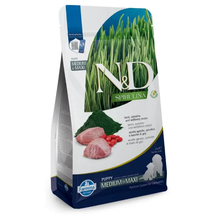 FARMINA N/D SPIRULINA PUPPY MEDIUM MAX   CON AGNELLO 2 KG